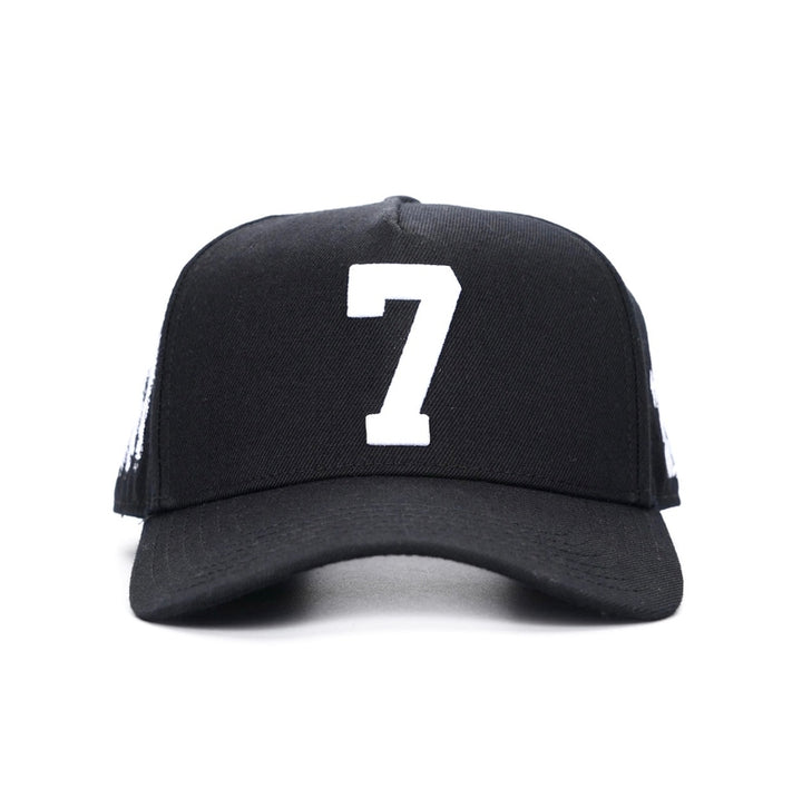 ‘7’ Premium Wool Blend SnapBack - Black/White