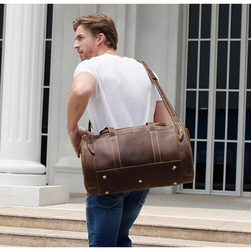 The Wainwright Weekender | Round Vintage Leather Weekender