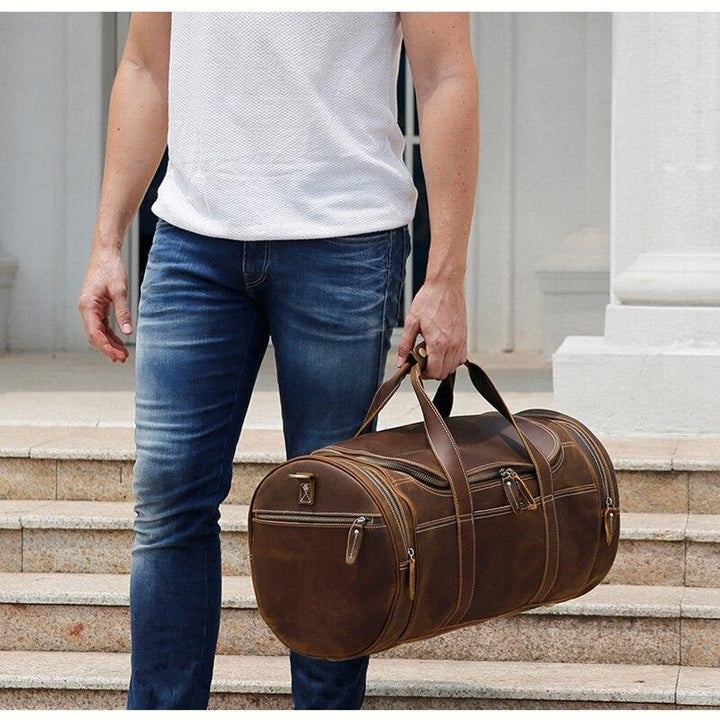 The Wainwright Weekender | Round Vintage Leather Weekender