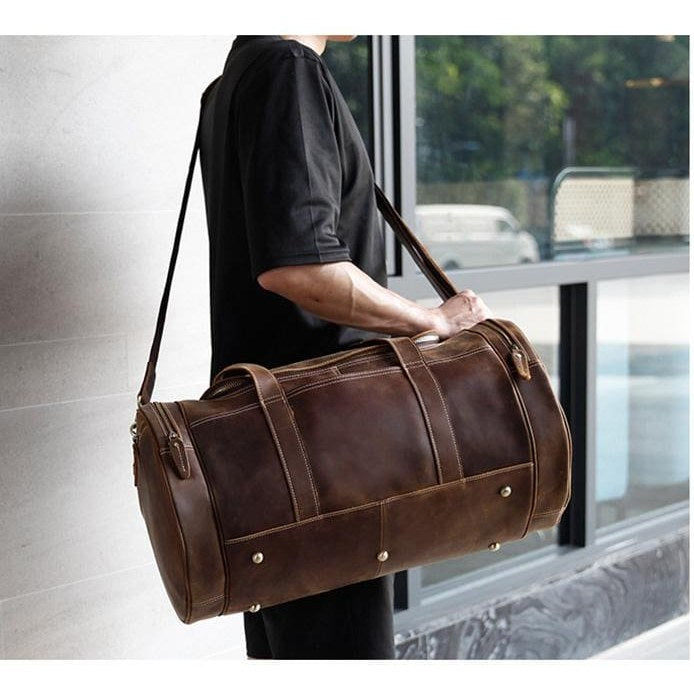 The Wainwright Weekender | Round Vintage Leather Weekender