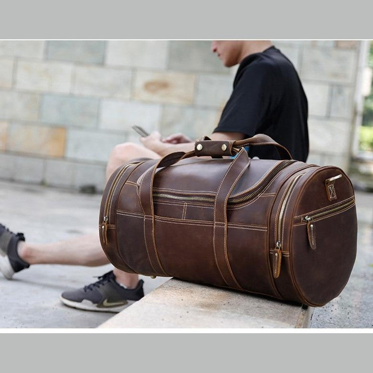 The Wainwright Weekender | Round Vintage Leather Weekender