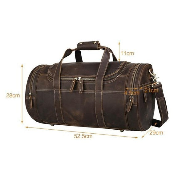 The Wainwright Weekender | Round Vintage Leather Weekender