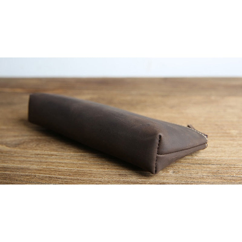 The Pallavi | Handmade Leather Pencil Case - Leather Makeup Bag