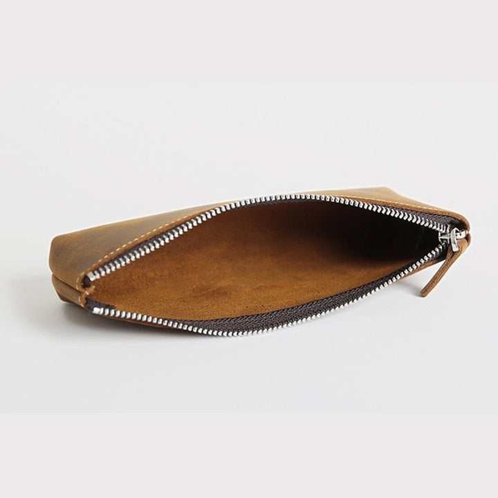 The Pallavi | Handmade Leather Pencil Case - Leather Makeup Bag