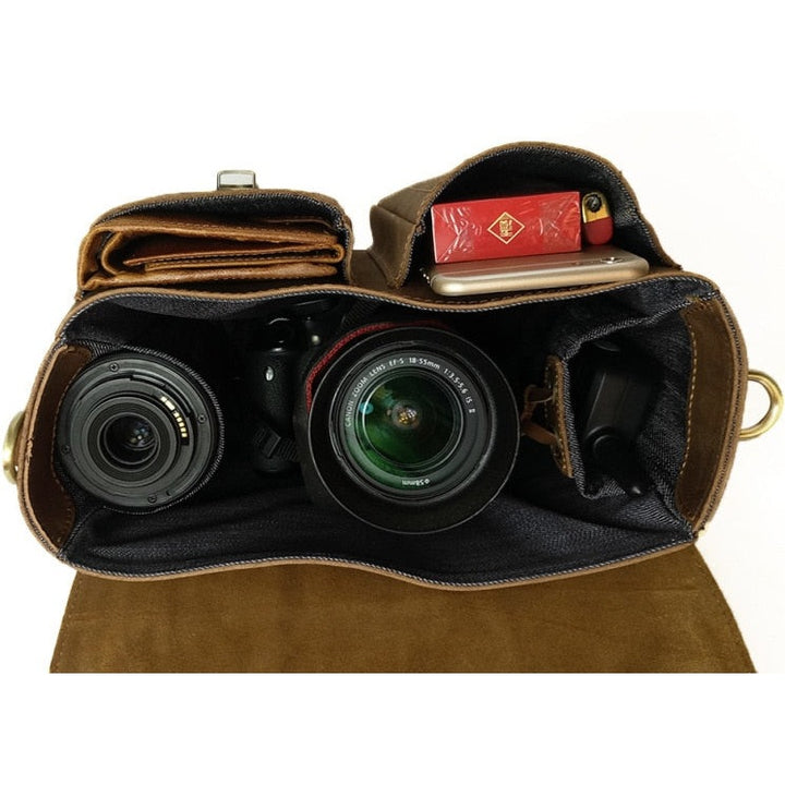 The Faust Leather Camera Bag | Crossbody Vintage Camera Messenger Bag