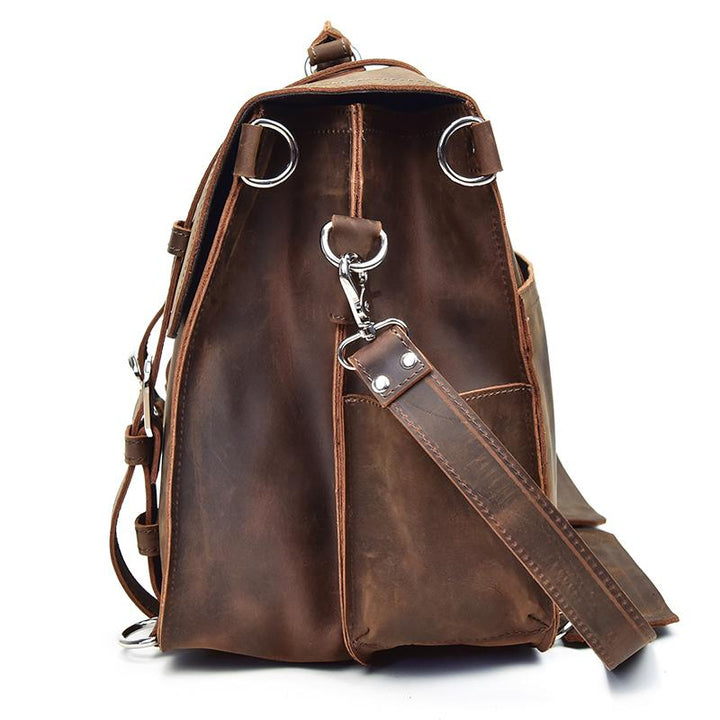 The Gustav Messenger Bag | Large Capacity Vintage Leather Messenger Bag