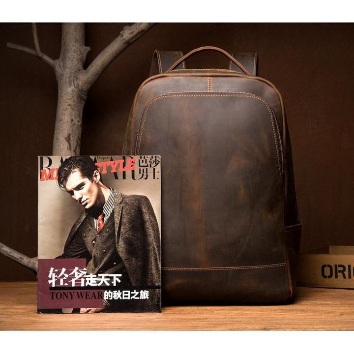 The Vernon Backpack | Genuine Vintage Leather Minimalist Backpack