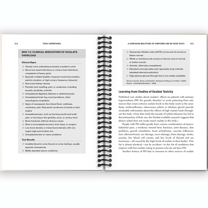 Toxic Superfoods: How Oxalate Overload Is Making You Sick-and How to Get Better Spiral Bound