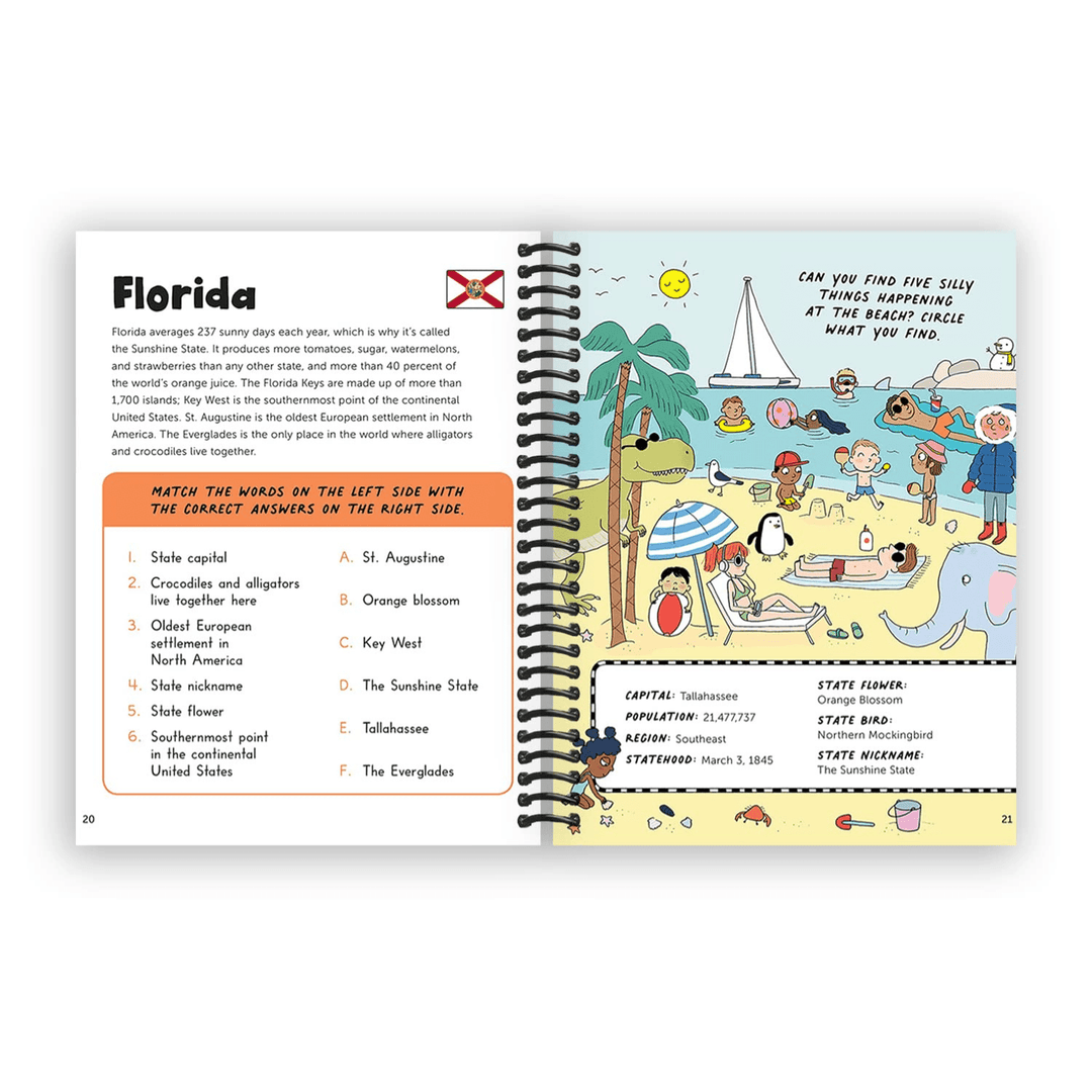Fun with 50 States: A Big Activity Book for Kids about the Amazing United States Spiral Bound