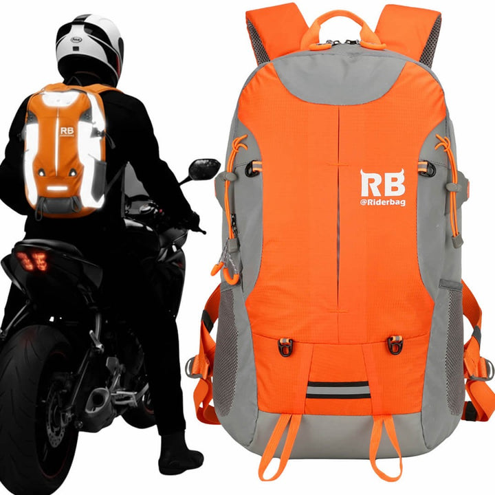 High Visibility Orange Reflective Commuter Bike Backpack |Riderbag Reflektor35