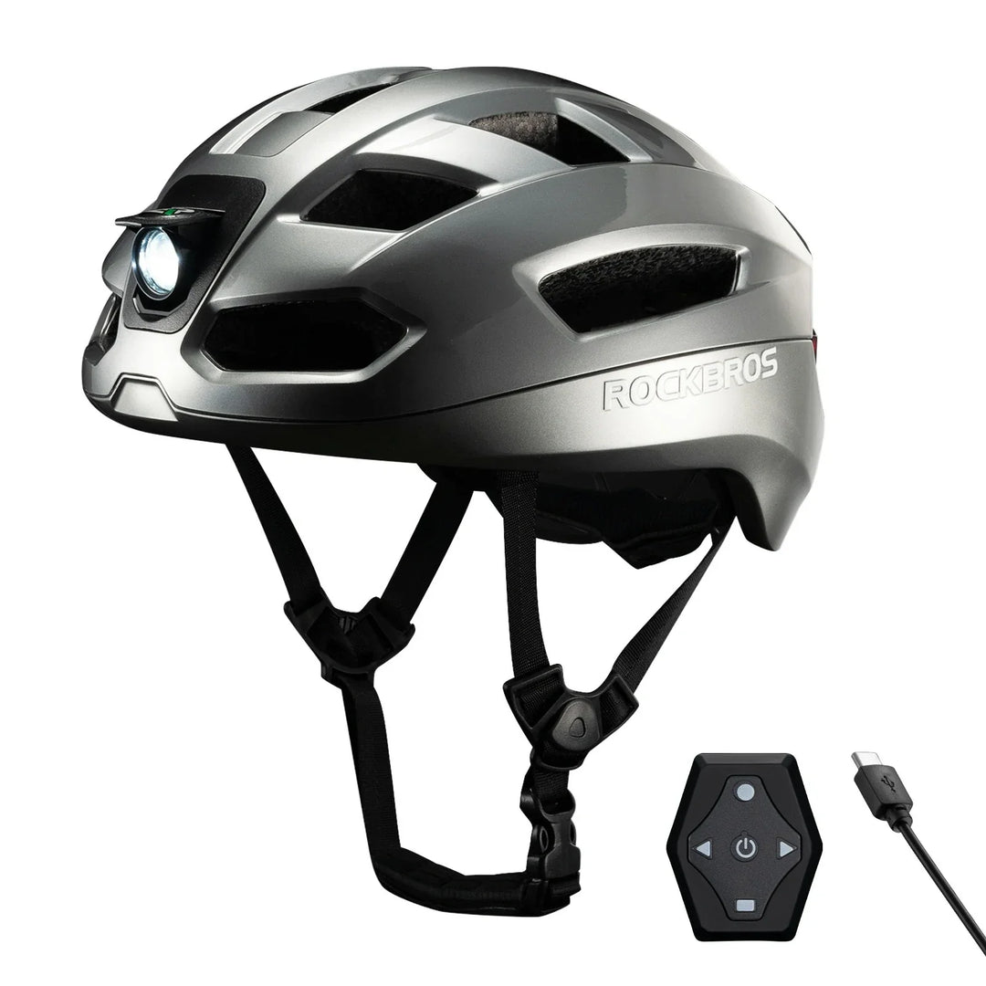 Smart Riding Helmet with Headlight and Tail Light