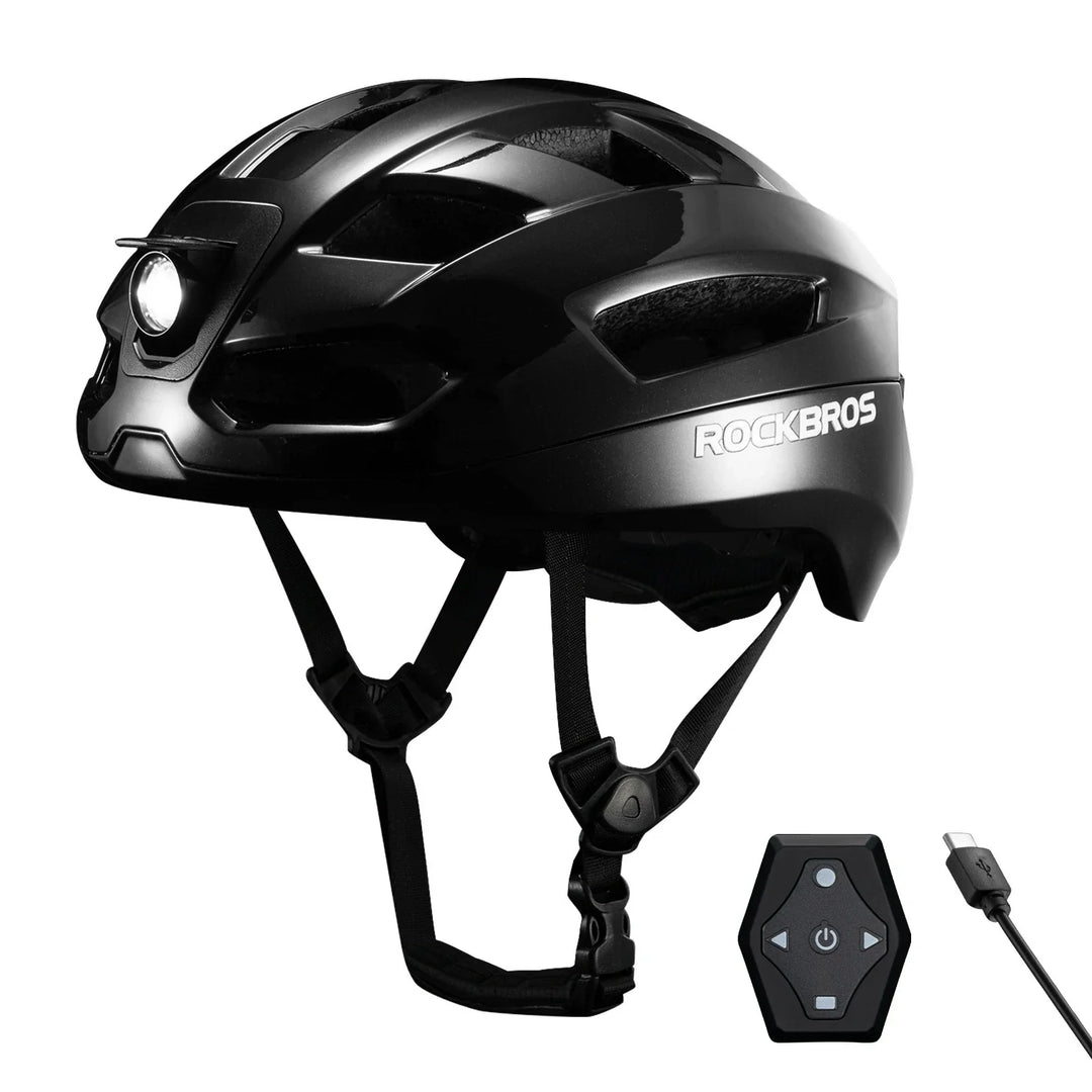 Smart Riding Helmet with Headlight and Tail Light