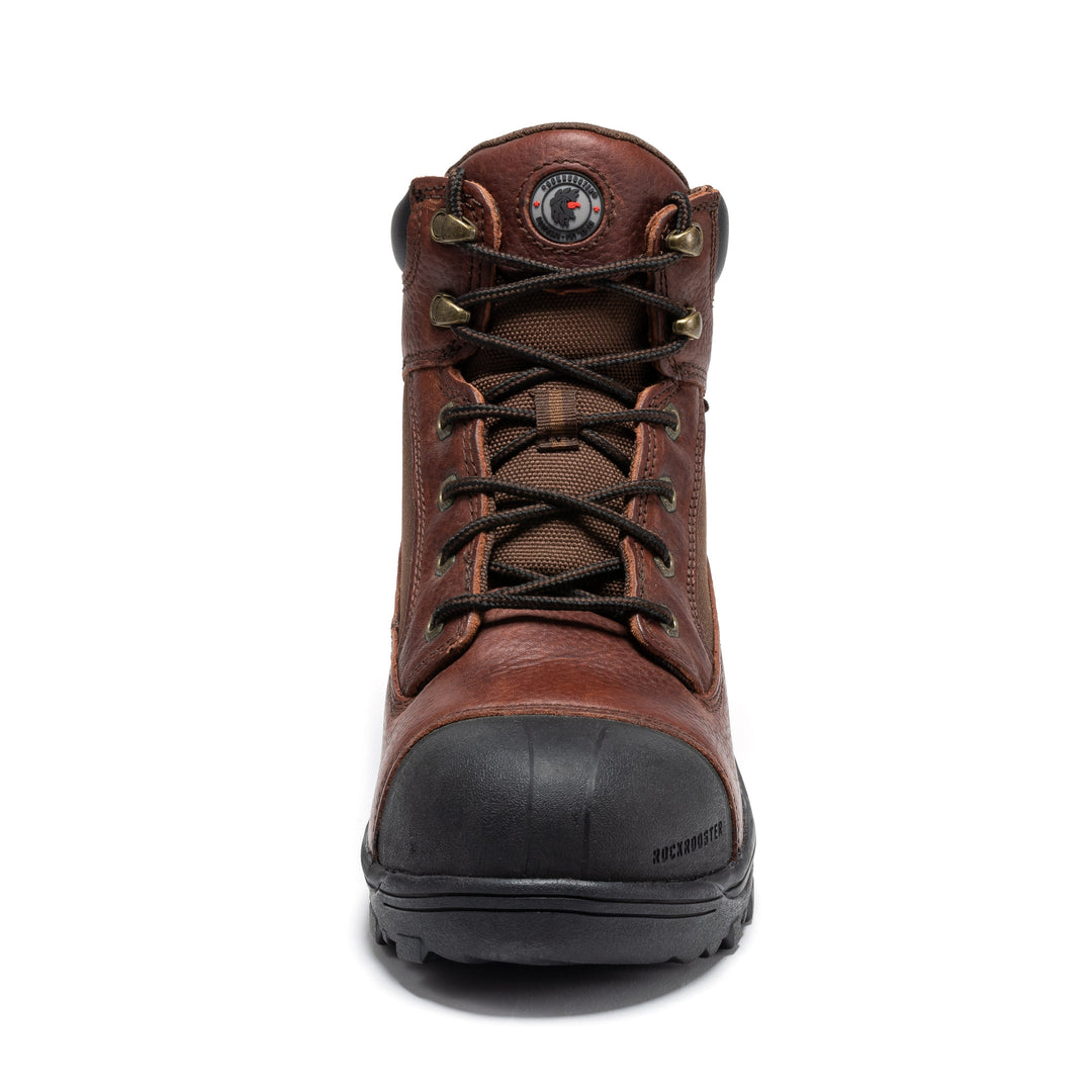 ROCKROOSTER Daviston 6 inch Brown Composite Toe Waterproof Work Boots AT872