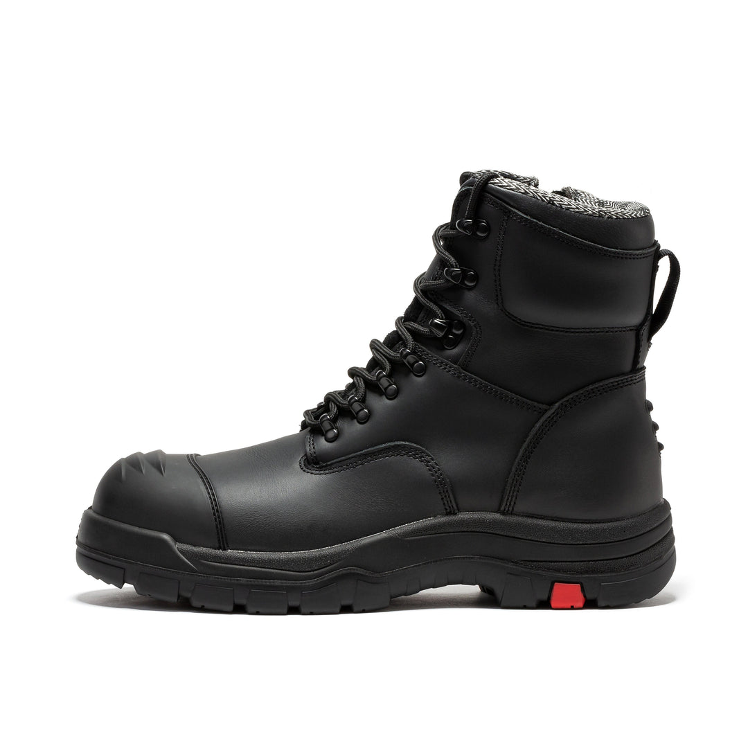 ROCKROOSTER Roslyn Black 7 inch Zip-sided Composite Toe Leather Work Boots CP245Z