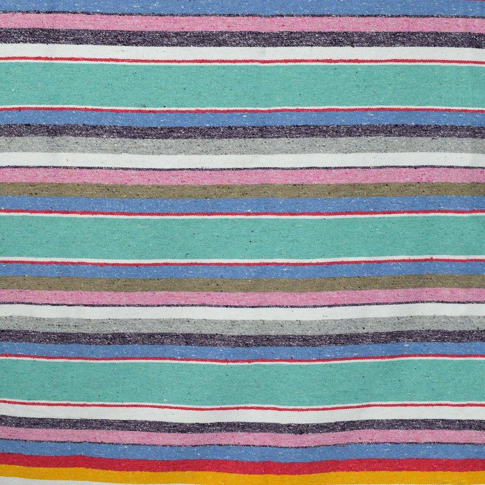 West Path Cotton Serape Blanket - Mint Pastel