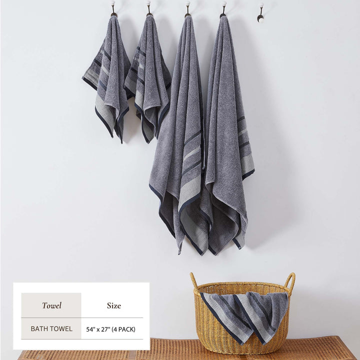 Cotton Stripe Bath Towel Set - Noelle Collection