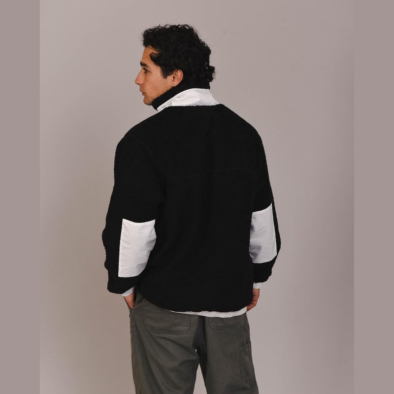 OOSC Clothing Sherpa Fleece Jacket Black / White - Men's