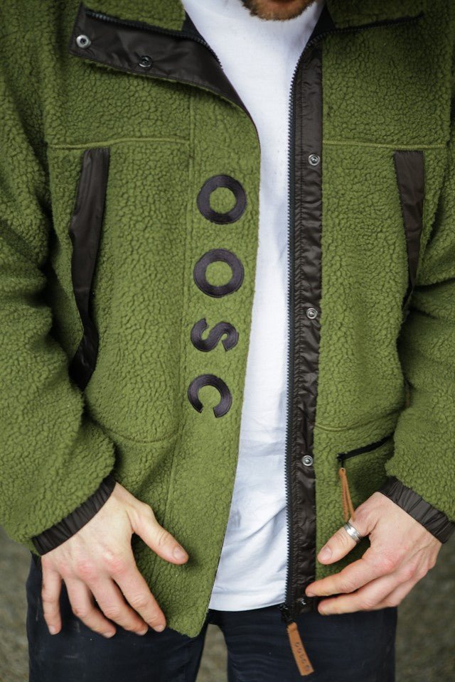 OOSC Clothing Sherpa Fleece Jacket - Khaki / Black - Men's