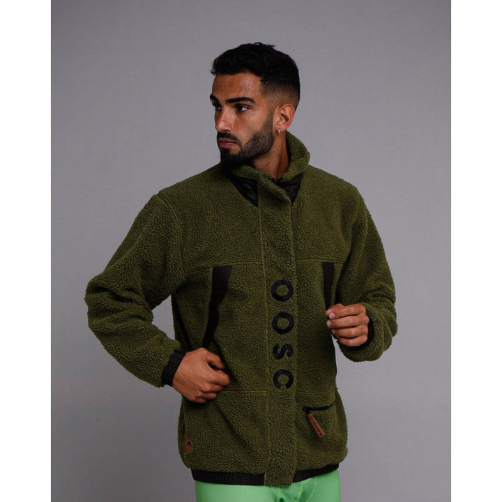 OOSC Clothing Sherpa Fleece Jacket - Khaki / Black - Men's