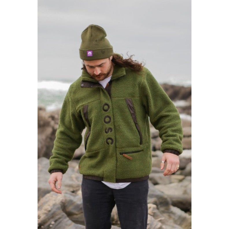 OOSC Clothing Sherpa Fleece Jacket - Khaki / Black - Men's