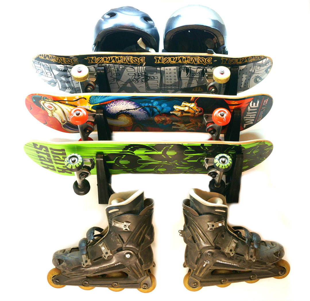 Skateboard Storage Rack for Organizing Boards and Gear
