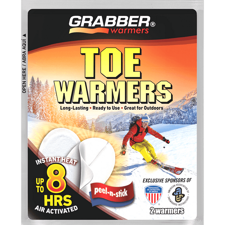 TRAPSKI Grabber Ski & Ride Toe Warmers - Long Lasting Safe Natural Odorless Air Activated Warmers - Up to 8 Hours of Heat - 40 Pair Box