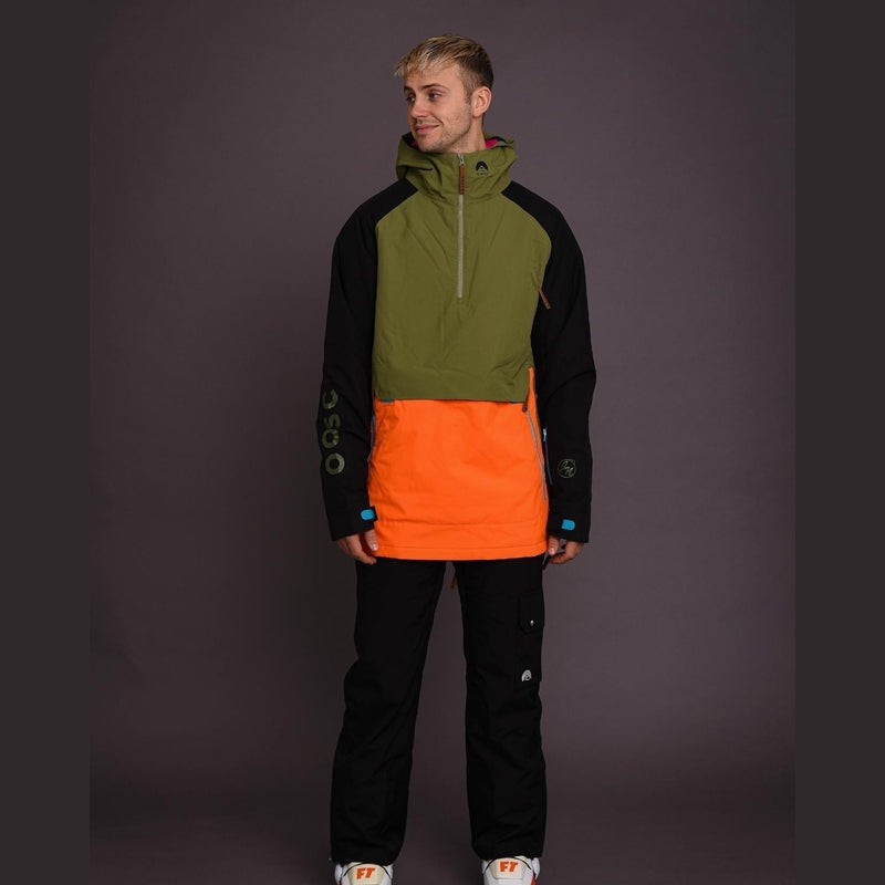 OOSC Clothing Snow Park Overhead Jacket - Orange & Khaki