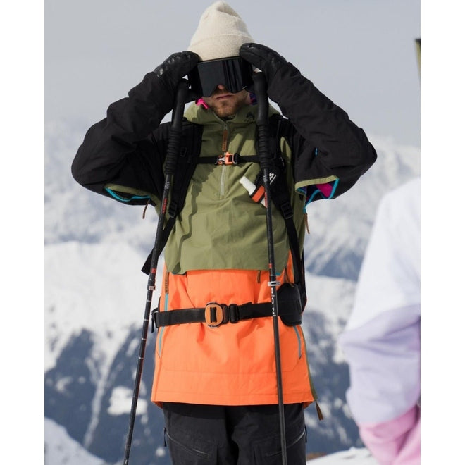 OOSC Clothing Snow Park Overhead Jacket - Orange & Khaki