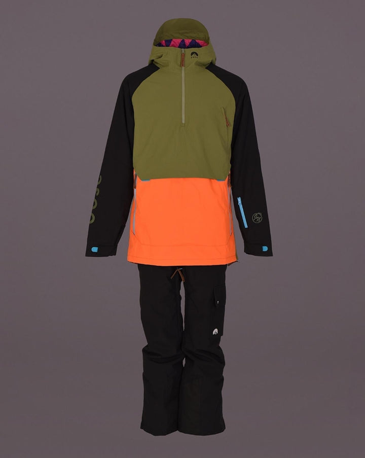 OOSC Clothing Snow Park Overhead Jacket - Orange & Khaki