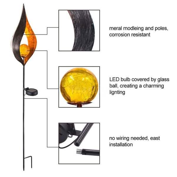 Solar Flame Light Lantern for Outdoor Spaces