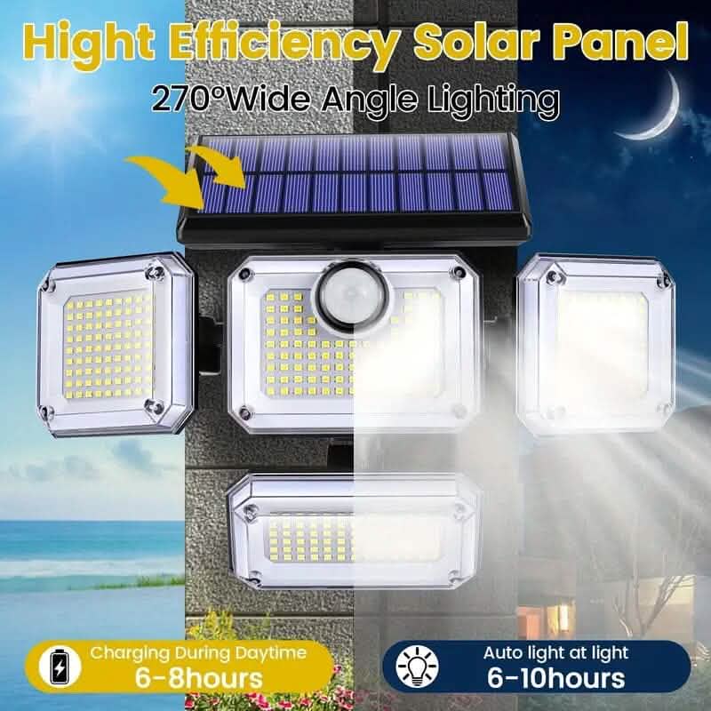 Solar Outdoor Motion Sensor Lights with 4 Heads