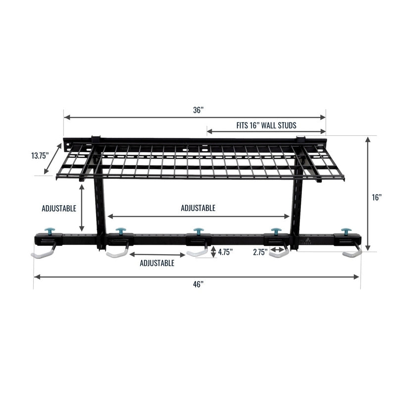 StoreYourBoard G-Bike + Shelf | Adjustable Wall Storage System | Holds 5 Bikes