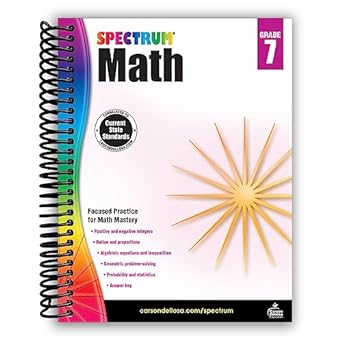 Spectrum 7th Grade Math Workbook Spiral Bound