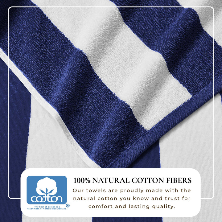 Cotton Velour Cabana Beach Towel - Novia Collection