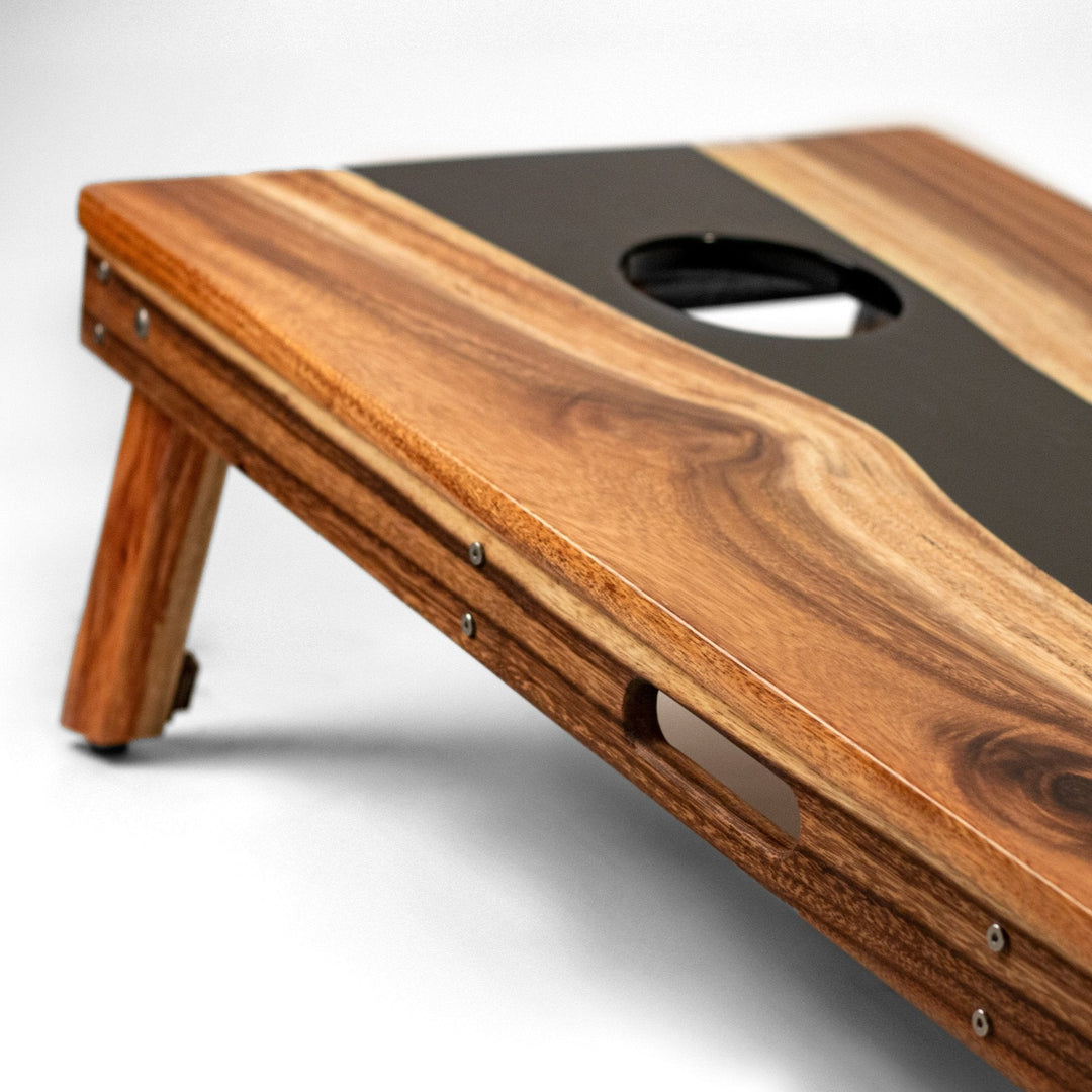 2ft x 4ft Resin & Wood Classic Cornhole Set | Live Edge River Collection