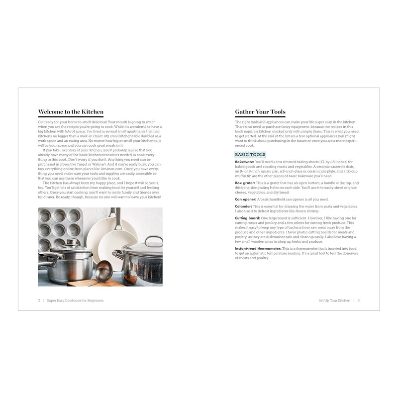 Super Easy Cookbook for Beginners: 5-Ingredient Recipes and Essential Techniques to Get You Started in the Kitchen Spiral Bound