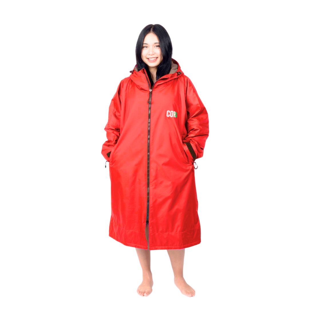 COR Surf Waterproof Swim Parka Red