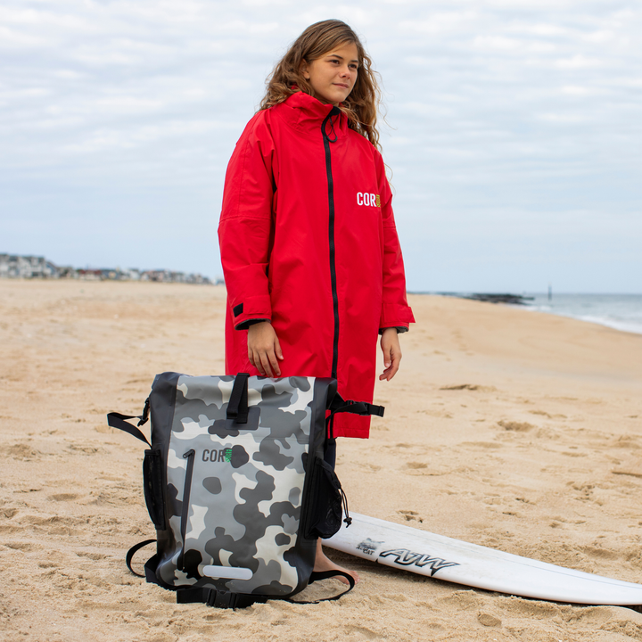 COR Surf Waterproof Swim Parka Red