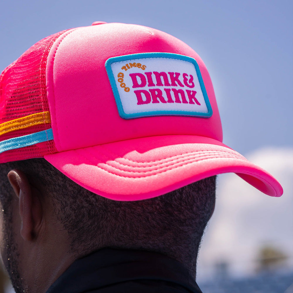 Swinton Pickleball Dink & Drink Pink Foam Snapback Hat