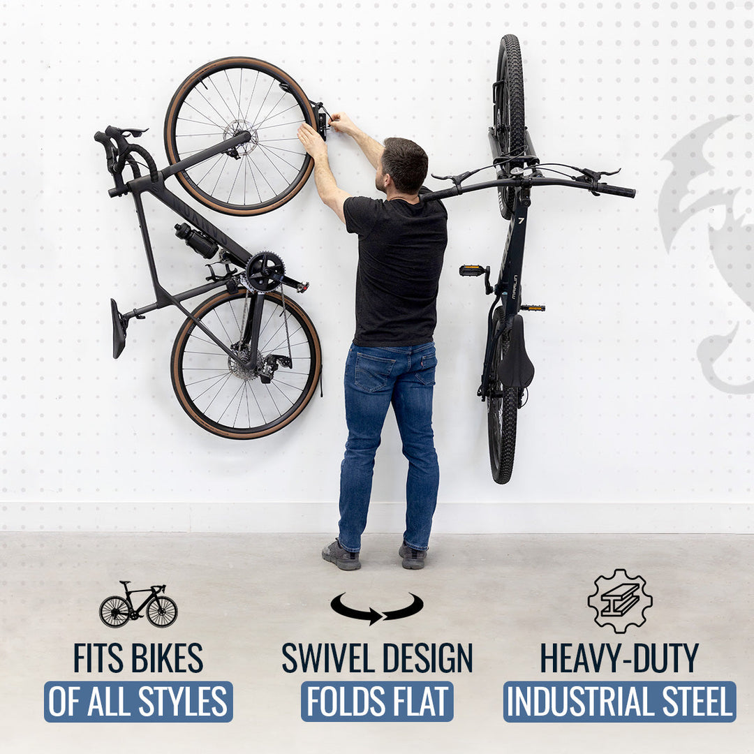 StoreYourBoard Swivel Mount Bike Storage Rack | 4 Bicycle | Garage Wall Hook