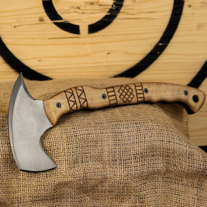 AncientSmithy Tactical tomahawk "Sakari" with tribal engraving