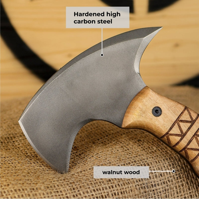 AncientSmithy Tactical tomahawk "Sakari" with tribal engraving