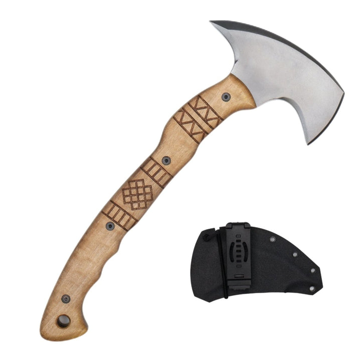 AncientSmithy Tactical tomahawk "Sakari" with tribal engraving