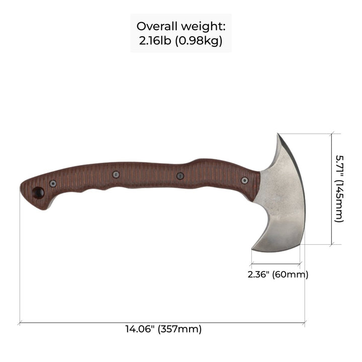 AncientSmithy Tactical tomahawk with blade and spike 13.77" - polymer composite handle