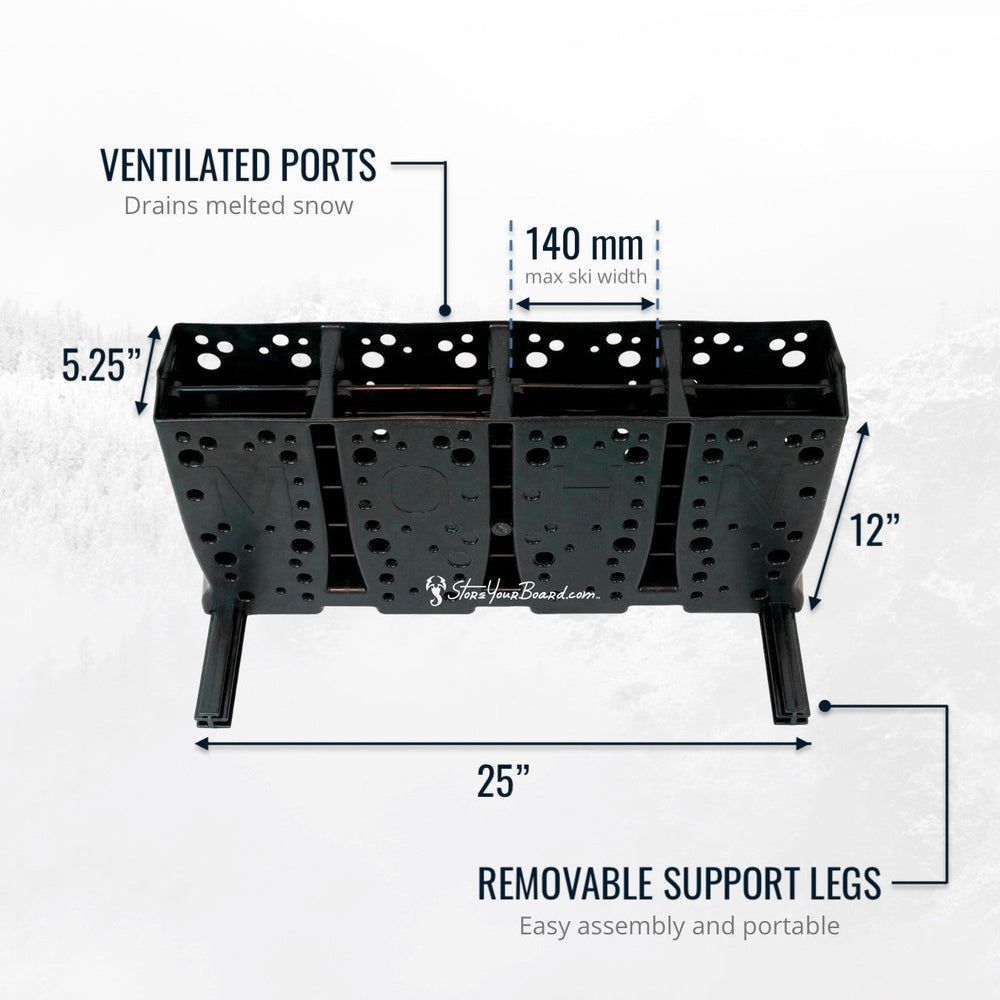 Ski Storage Rack for Rental Shops - 16 Pairs Capacity