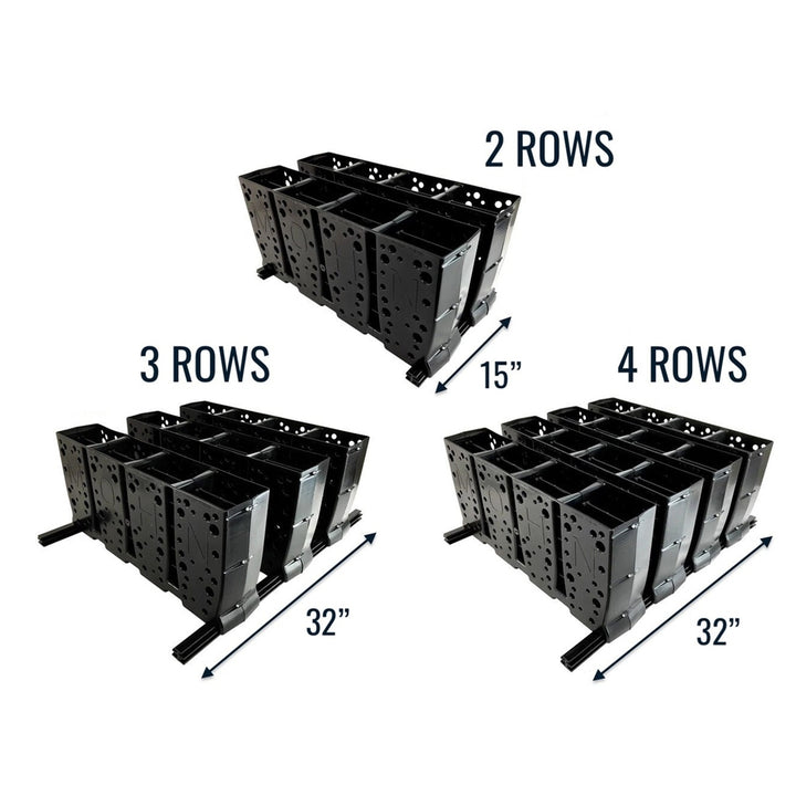Ski Storage Rack for Rental Shops - 16 Pairs Capacity