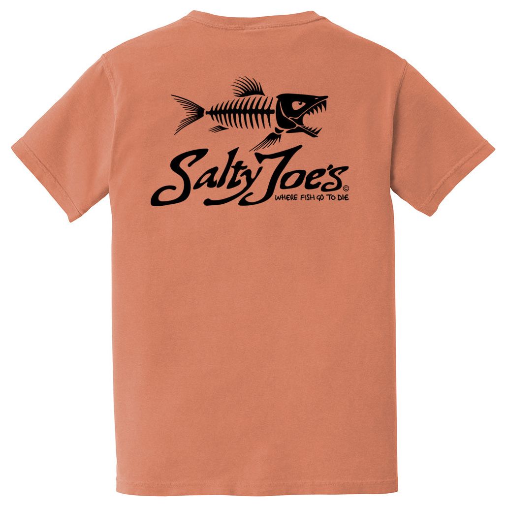 Salty Joe's Skeleton Fish Garment-Dyed Pocket Tee