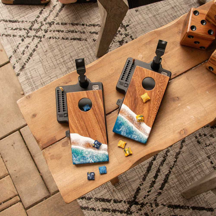 The Beach Mini Cornhole Boards Set for Outdoor Fun