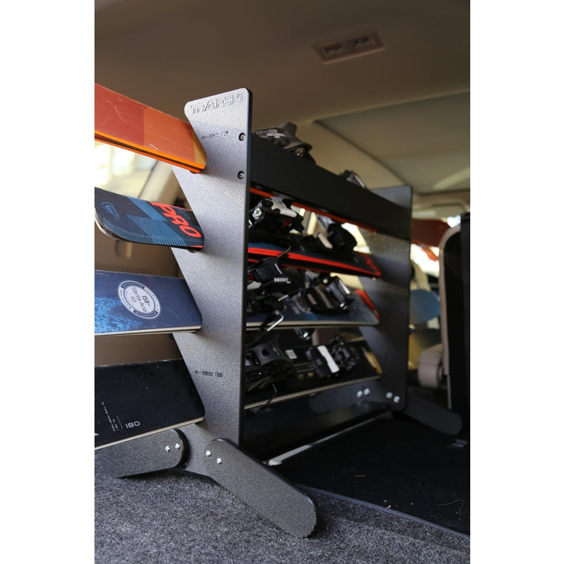The TRAPSKI Tower with Security Strap | Internal Ski Mobile Rack | SUVs, Vans, Crossovers, Hatchbacks | Third Row SUVS