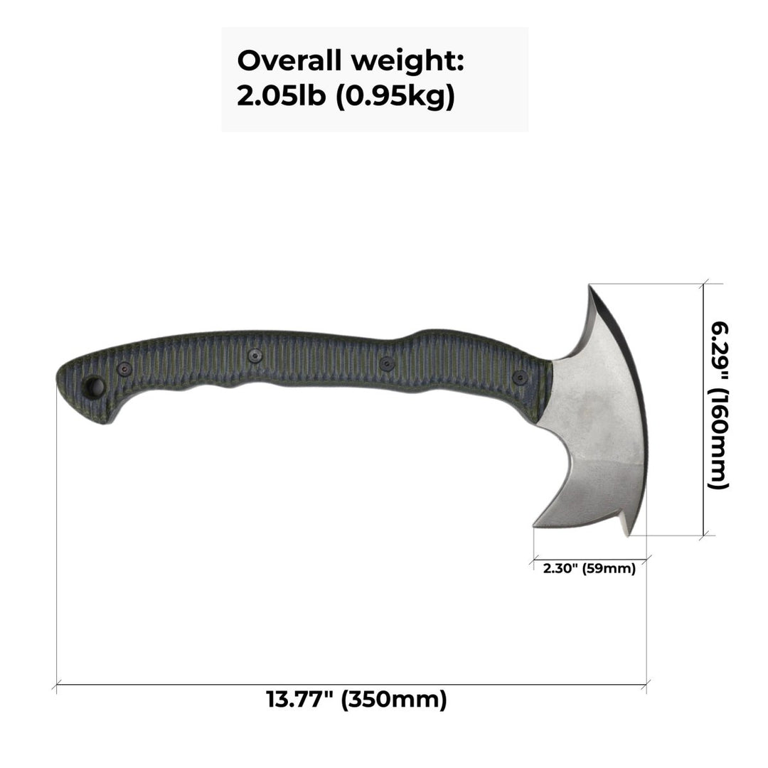 AncientSmithy Tomahawk tactical "Alvaldi" with micarta handle